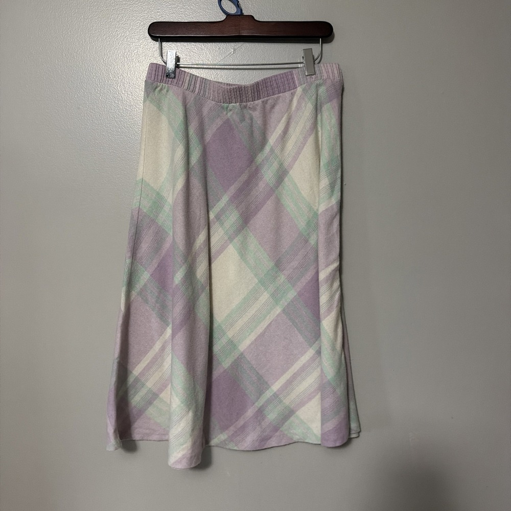 Vintage Blair Wool Purple Plaid A-line Skirt